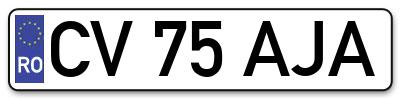 Placuta inmatriculare numar auto  CV-75-AJA, CV 75 AJA, CV75AJA