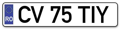 Placuta inmatriculare numar auto  CV-75-TIY, CV 75 TIY, CV75TIY