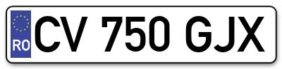 Placuta inmatriculare numar auto  CV-750-GJX, CV 750 GJX, CV750GJX