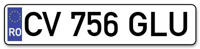 Placuta inmatriculare numar auto  CV-756-GLU, CV 756 GLU, CV756GLU