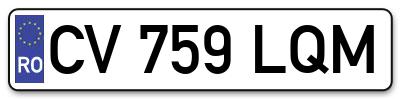 Placuta inmatriculare numar auto  CV-759-LQM, CV 759 LQM, CV759LQM