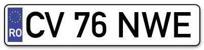 Placuta inmatriculare numar auto  CV-76-NWE, CV 76 NWE, CV76NWE
