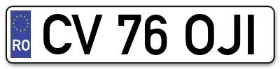 Placuta inmatriculare numar auto  CV-76-OJI, CV 76 OJI, CV76OJI