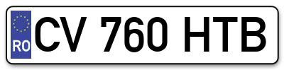 Placuta inmatriculare numar auto  CV-760-HTB, CV 760 HTB, CV760HTB