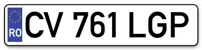 Placuta inmatriculare numar auto  CV-761-LGP, CV 761 LGP, CV761LGP