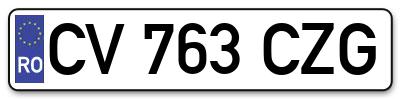 Placuta inmatriculare numar auto  CV-763-CZG, CV 763 CZG, CV763CZG