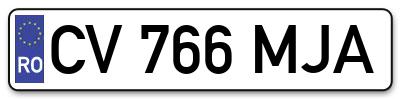 Placuta inmatriculare numar auto  CV-766-MJA, CV 766 MJA, CV766MJA