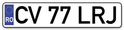 Placuta inmatriculare numar auto  CV-77-LRJ, CV 77 LRJ, CV77LRJ