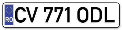 Placuta inmatriculare numar auto  CV-771-ODL, CV 771 ODL, CV771ODL