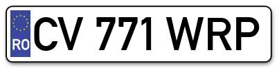 Placuta inmatriculare numar auto  CV-771-WRP, CV 771 WRP, CV771WRP