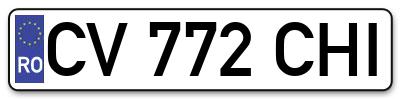 Placuta inmatriculare numar auto  CV-772-CHI, CV 772 CHI, CV772CHI