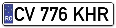 Placuta inmatriculare numar auto  CV-776-KHR, CV 776 KHR, CV776KHR
