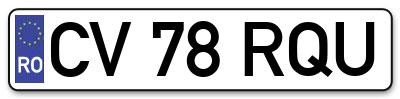 Placuta inmatriculare numar auto  CV-78-RQU, CV 78 RQU, CV78RQU