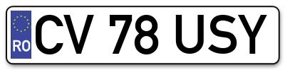 Placuta inmatriculare numar auto  CV-78-USY, CV 78 USY, CV78USY