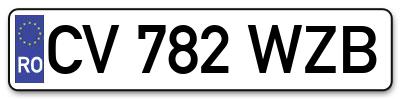 Placuta inmatriculare numar auto  CV-782-WZB, CV 782 WZB, CV782WZB