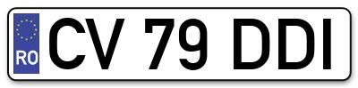 Placuta inmatriculare numar auto  CV-79-DDI, CV 79 DDI, CV79DDI
