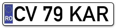 Placuta inmatriculare numar auto  CV-79-KAR, CV 79 KAR, CV79KAR