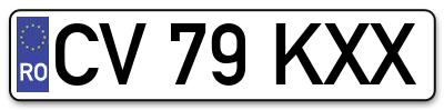 Placuta inmatriculare numar auto  CV-79-KXX, CV 79 KXX, CV79KXX