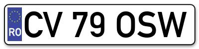 Placuta inmatriculare numar auto  CV-79-OSW, CV 79 OSW, CV79OSW
