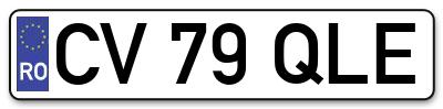 Placuta inmatriculare numar auto  CV-79-QLE, CV 79 QLE, CV79QLE