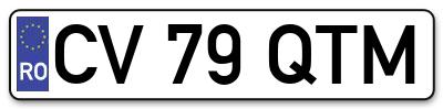 Placuta inmatriculare numar auto  CV-79-QTM, CV 79 QTM, CV79QTM