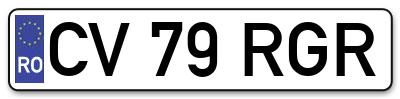 Placuta inmatriculare numar auto  CV-79-RGR, CV 79 RGR, CV79RGR