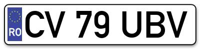 Placuta inmatriculare numar auto  CV-79-UBV, CV 79 UBV, CV79UBV