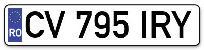 Placuta inmatriculare numar auto  CV-795-IRY, CV 795 IRY, CV795IRY