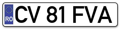 Placuta inmatriculare numar auto  CV-81-FVA, CV 81 FVA, CV81FVA