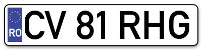 Placuta inmatriculare numar auto  CV-81-RHG, CV 81 RHG, CV81RHG