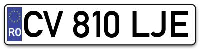Placuta inmatriculare numar auto  CV-810-LJE, CV 810 LJE, CV810LJE