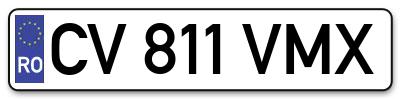 Placuta inmatriculare numar auto  CV-811-VMX, CV 811 VMX, CV811VMX
