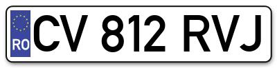 Placuta inmatriculare numar auto  CV-812-RVJ, CV 812 RVJ, CV812RVJ