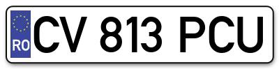 Placuta inmatriculare numar auto  CV-813-PCU, CV 813 PCU, CV813PCU