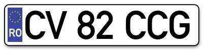 Placuta inmatriculare numar auto  CV-82-CCG, CV 82 CCG, CV82CCG