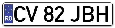 Placuta inmatriculare numar auto  CV-82-JBH, CV 82 JBH, CV82JBH