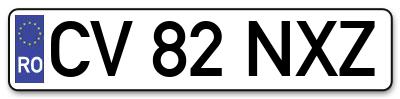 Placuta inmatriculare numar auto  CV-82-NXZ, CV 82 NXZ, CV82NXZ