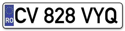 Placuta inmatriculare numar auto  CV-828-VYQ, CV 828 VYQ, CV828VYQ