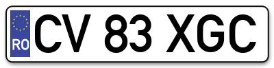 Placuta inmatriculare numar auto  CV-83-XGC, CV 83 XGC, CV83XGC
