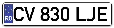 Placuta inmatriculare numar auto  CV-830-LJE, CV 830 LJE, CV830LJE