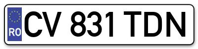 Placuta inmatriculare numar auto  CV-831-TDN, CV 831 TDN, CV831TDN