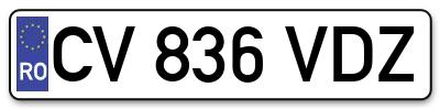 Placuta inmatriculare numar auto  CV-836-VDZ, CV 836 VDZ, CV836VDZ