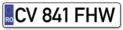Placuta inmatriculare numar auto  CV-841-FHW, CV 841 FHW, CV841FHW