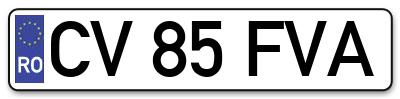 Placuta inmatriculare numar auto  CV-85-FVA, CV 85 FVA, CV85FVA