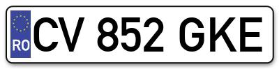 Placuta inmatriculare numar auto  CV-852-GKE, CV 852 GKE, CV852GKE