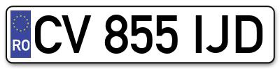 Placuta inmatriculare numar auto  CV-855-IJD, CV 855 IJD, CV855IJD