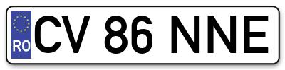 Placuta inmatriculare numar auto  CV-86-NNE, CV 86 NNE, CV86NNE