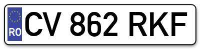 Placuta inmatriculare numar auto  CV-862-RKF, CV 862 RKF, CV862RKF