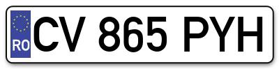 Placuta inmatriculare numar auto  CV-865-PYH, CV 865 PYH, CV865PYH