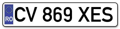 Placuta inmatriculare numar auto  CV-869-XES, CV 869 XES, CV869XES